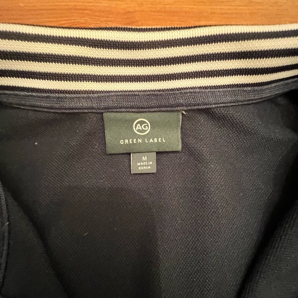 Mens Navy Blue AG Adriano Goldschmied Green Label Polo size Medium - Picture 2 of 5